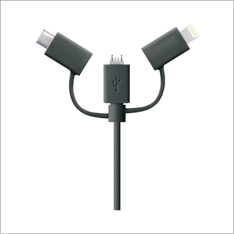 کابل سه منظوره USB 2.0 Type-C/Lightning/Micro B فرانت 1 متری